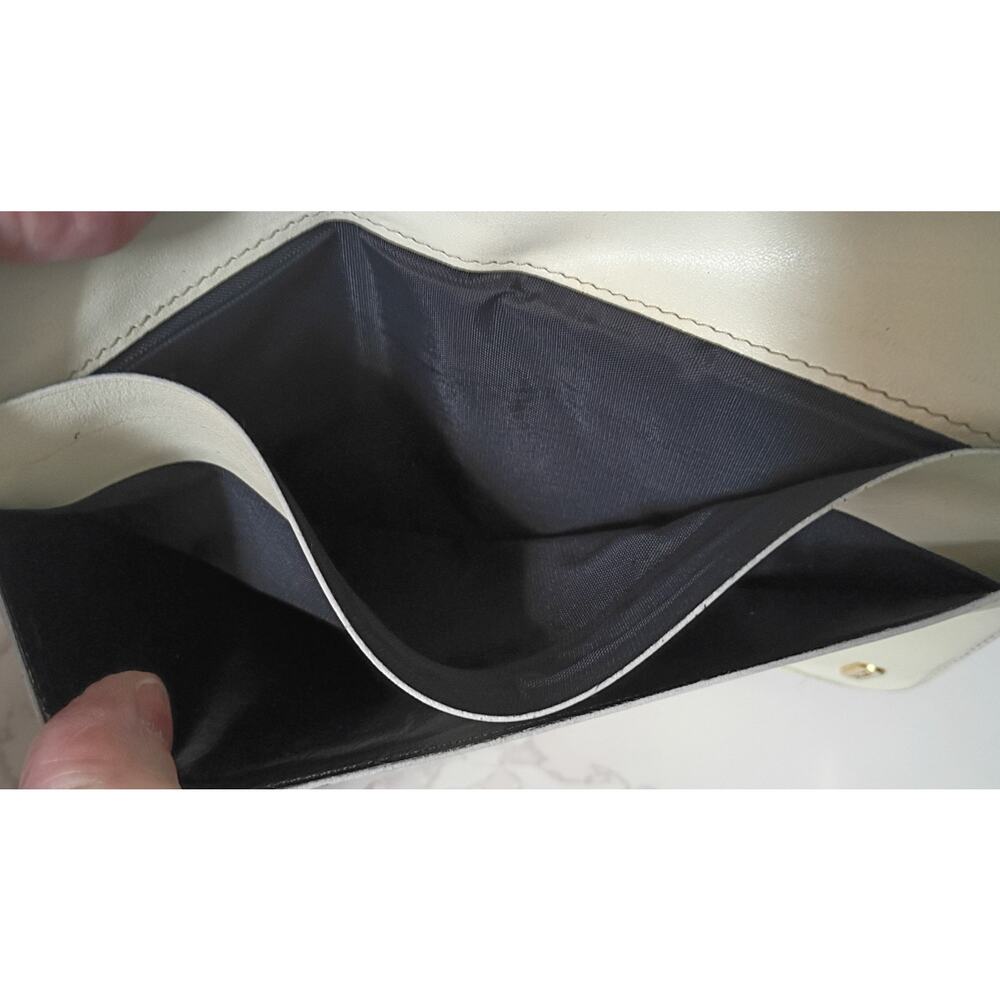 BALLY Vintage Beige/Cream Logo Monogram Leather Wallet w/ Checkbook Holder - EUC - Picture 9 of 10